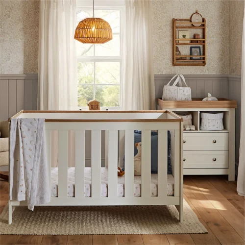 Cuddle Co Burford 2 Piece Nursery Furniture Set - White & Oak