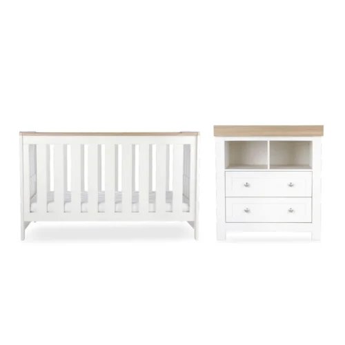 Cuddle Co Burford 2 Piece Nursery Furniture Set - White & Oak