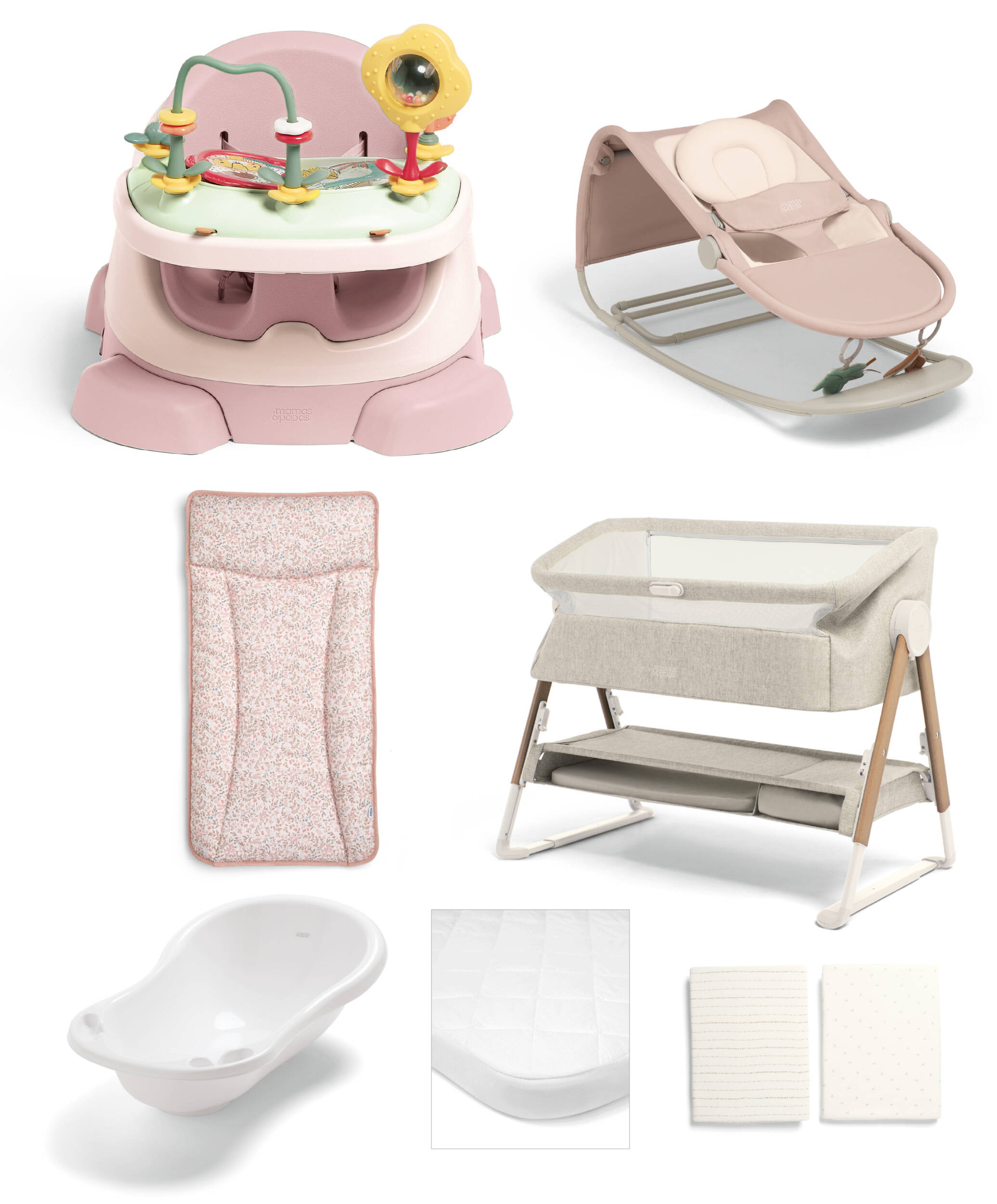 Mamas & Papas Newborn Essentials Bundle (7 Pieces) - Blush