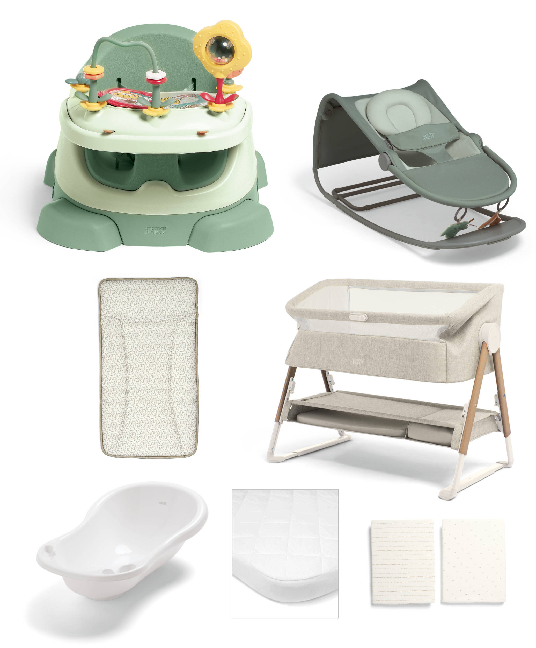 Mamas & Papas Newborn Essentials Bundle (7 Pieces) - Eucalyptus