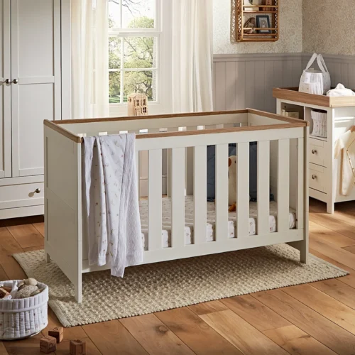Cuddle Co Burford Cot Bed - White & Oak
