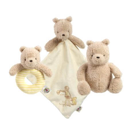 Disney Winnie The Pooh 100 Soft Toy, Comforter and Ring Rattle Gift Set