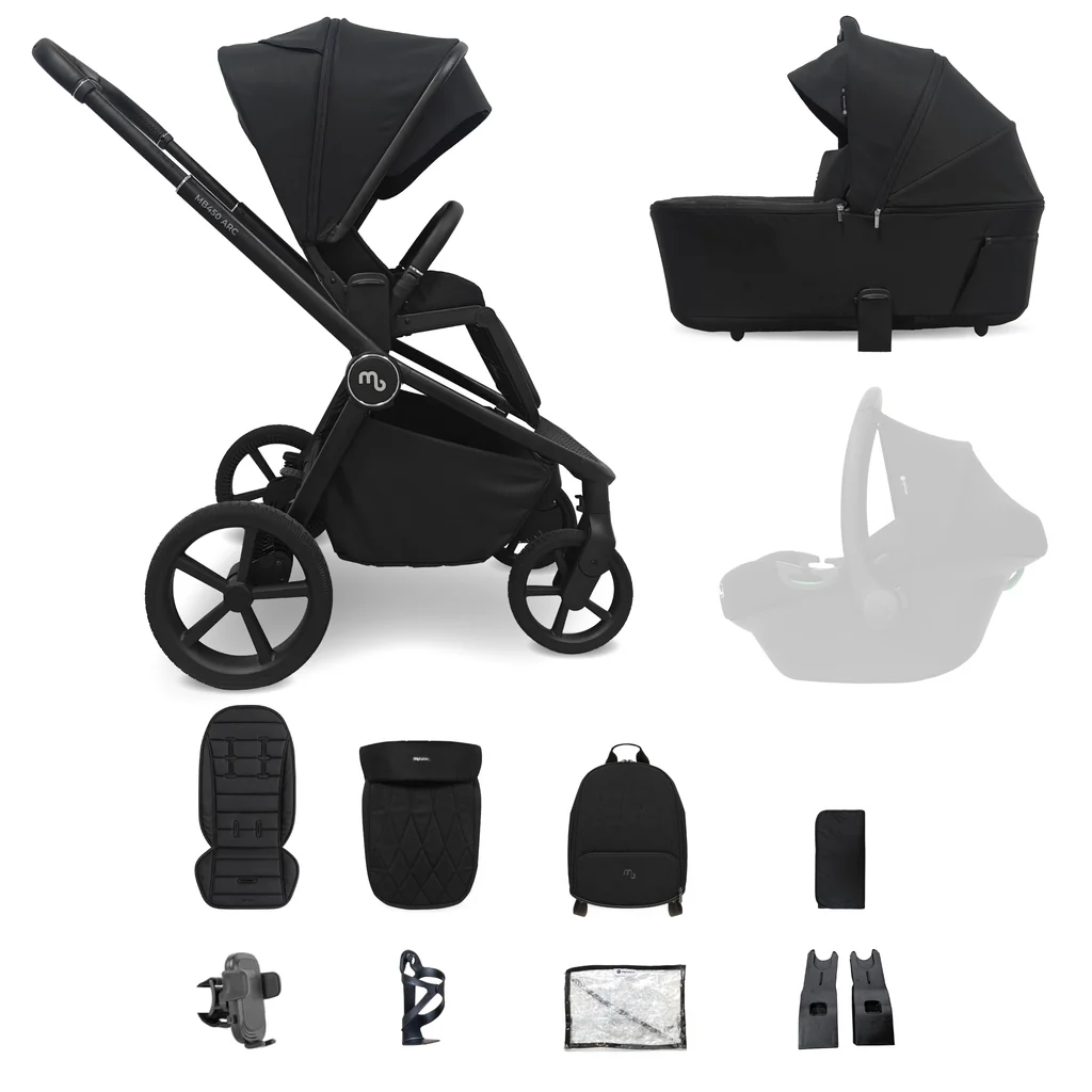 My Babiie MB450 ARC 2-in-1 Pushchair & Folding Carrycot - Onyx Black