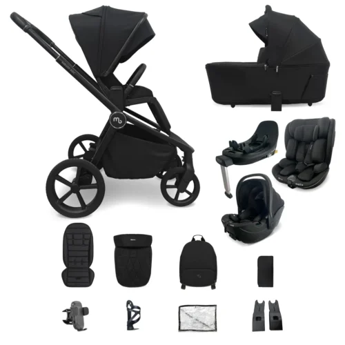 My Babiie MB450 ARC 3-in-1 Travel System + Rotating Car Seat + Toddler Seat + Base - Onyx Black