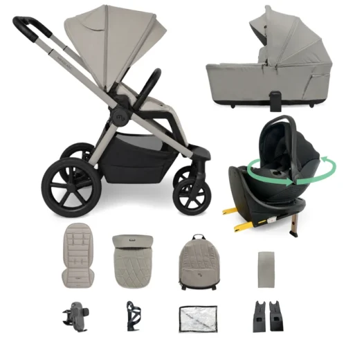 My Babiie MB450 ARC 3-in-1 Travel System + Rotating Car Seat + Base - Champagne Taupe (Exclusive)