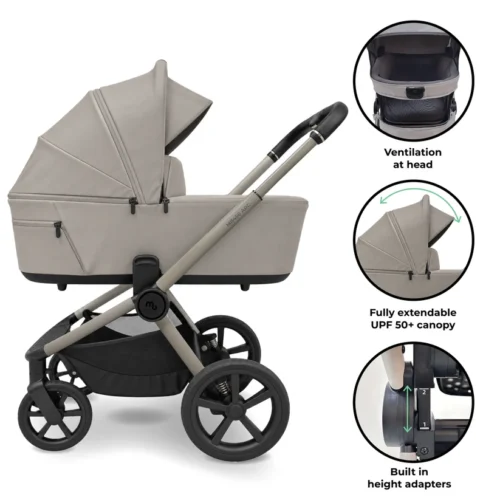 My Babiie MB450 ARC 2-in-1 Pushchair & Folding Carrycot - Champagne Taupe (Exclusive)