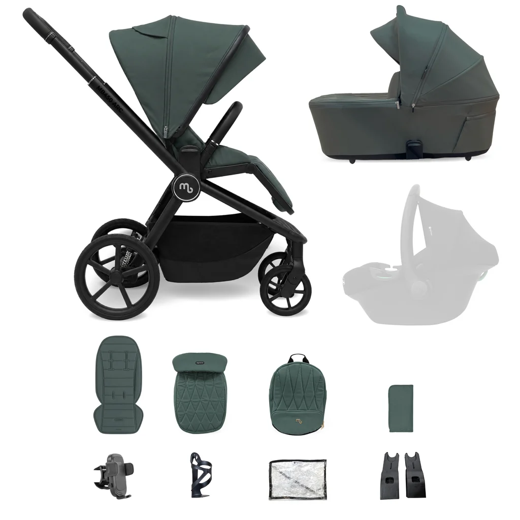 My Babiie MB450 ARC 2-in-1 Pushchair & Folding Carrycot - Himalayan Green