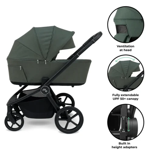 My Babiie MB450 ARC 2-in-1 Pushchair & Folding Carrycot - Himalayan Green