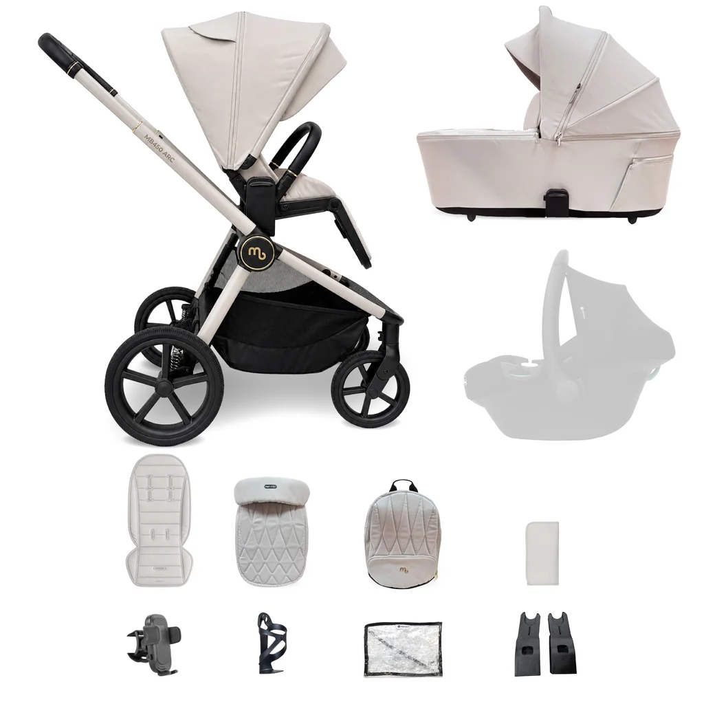 My Babiie MB450 ARC 2-in-1 Pushchair & Folding Carrycot - Royal Ivory