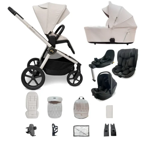 My Babiie MB450 ARC 3-in-1 Travel System + Rotating Car Seat + Toddler Seat + Base - Royal Ivory