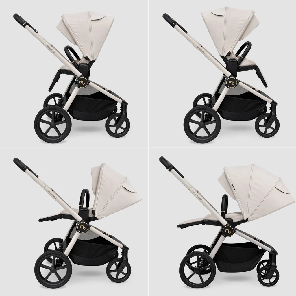 My Babiie MB450 ARC 2-in-1 Pushchair & Folding Carrycot - Royal Ivory