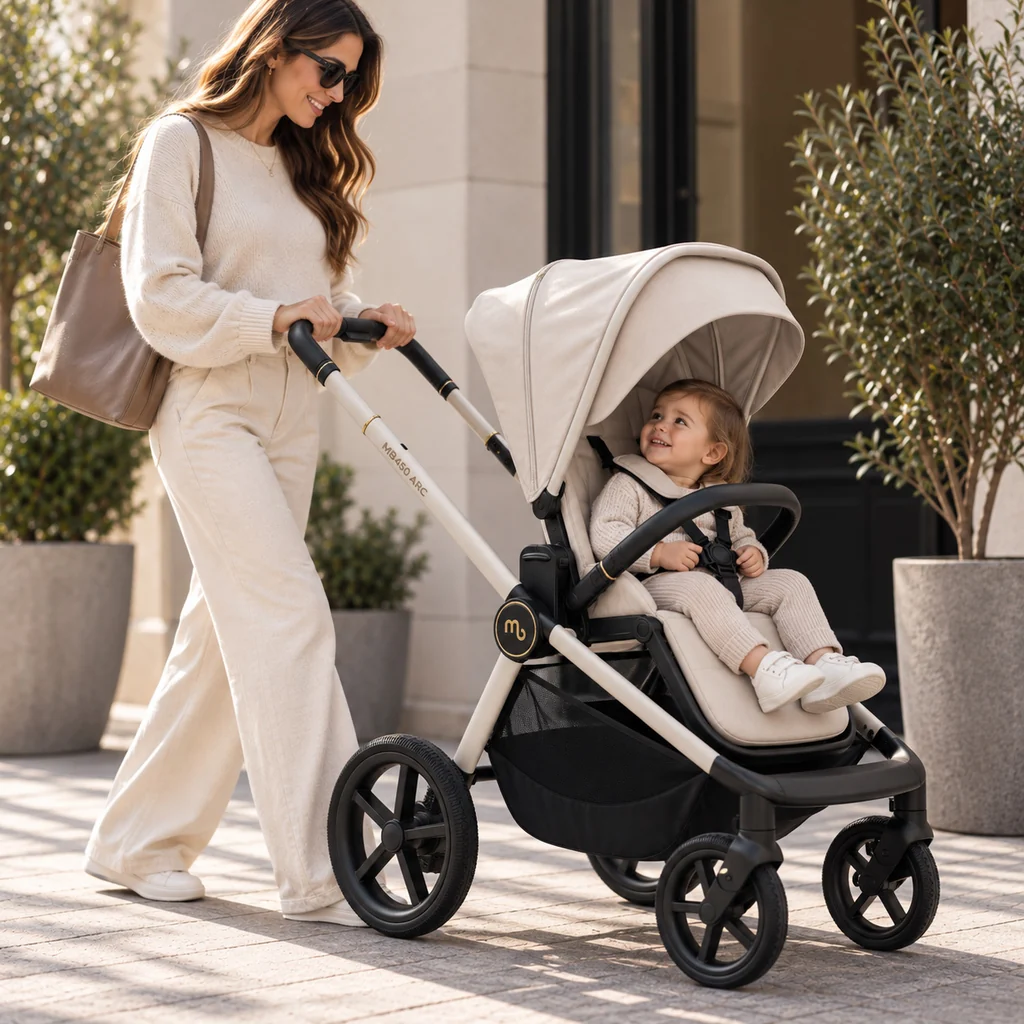 My Babiie MB450 ARC 2-in-1 Pushchair & Folding Carrycot - Royal Ivory