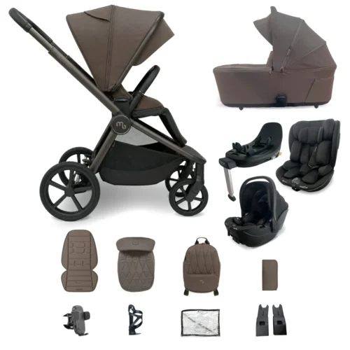 My Babiie MB450 ARC 3-in-1 Travel System + Rotating Car Seat + Toddler Seat + Base - Mocha Atelier