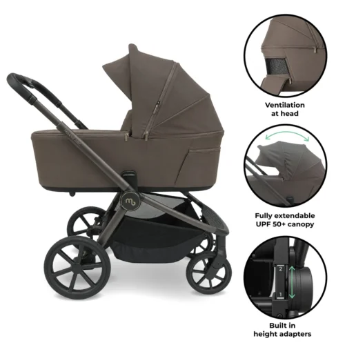My Babiie MB450 ARC 2-in-1 Pushchair & Folding Carrycot - Mocha Atelier