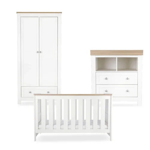 Cuddle Co Burford 3 Piece Nursery Furniture Set - White & Oak