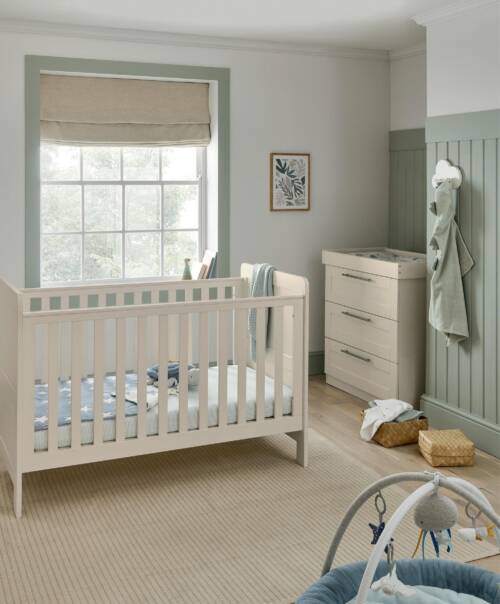 Mamas & Papas Hampden 2 Piece Cotbed Set with Dresser Changer - Cashmere