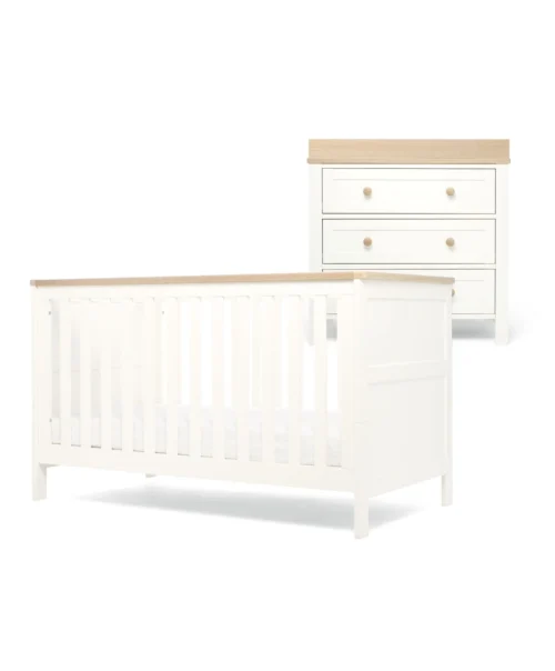 Mamas & Papas Wedmore 2 Piece Cotbed Set With Dresser Changer - White/Oak